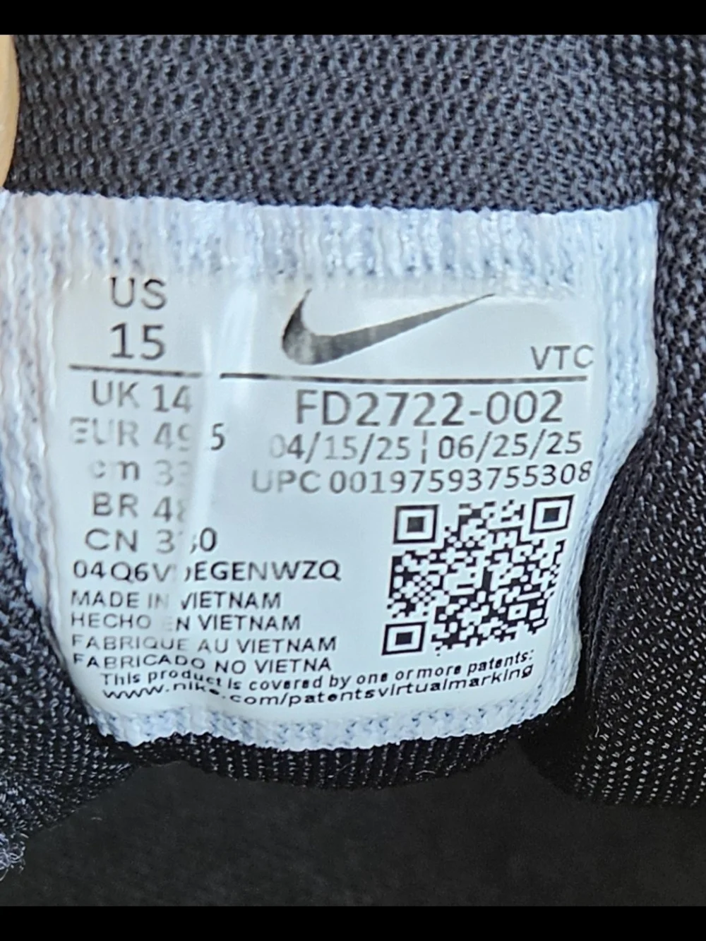 Nike Air Zoom Pegasus 41 Black White Running Shoes Men's 15 FD2722-002 EUR 49.5